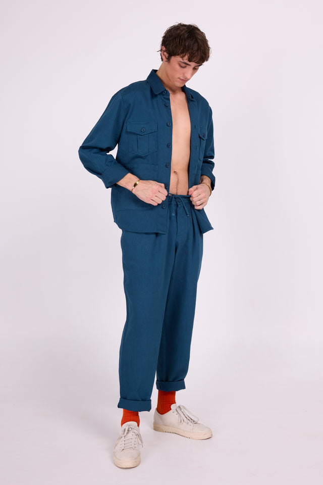 Nathalie Vleeschouwer Dan Petrolkleurige Barrel Broek