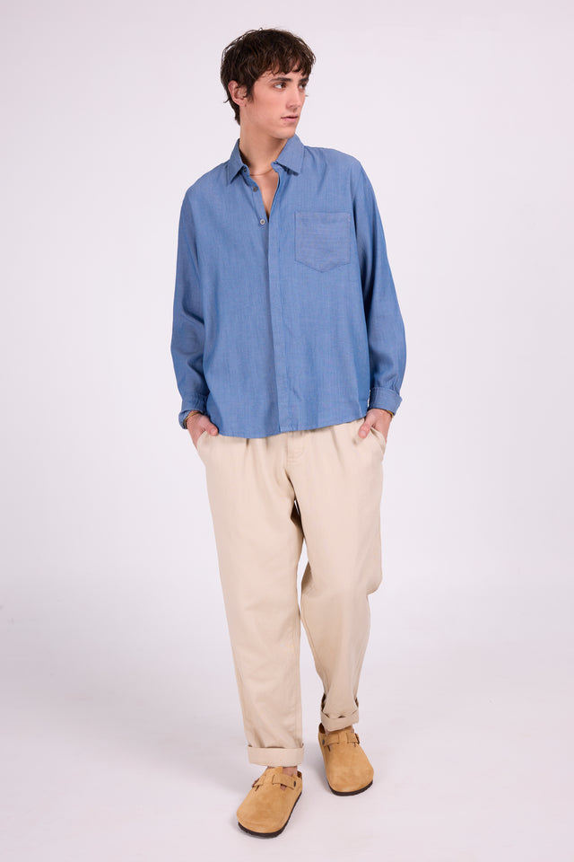 nathalie vleeschouwer Dan zandkleurige barrel broek