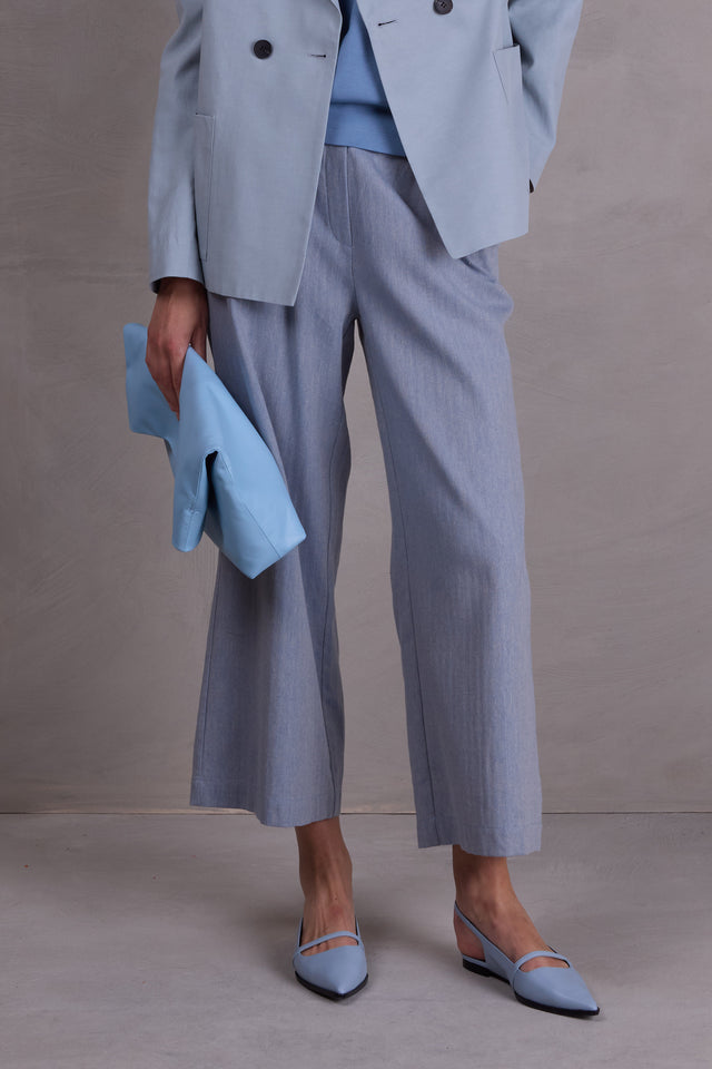 nathalie vleeschouwer David broek in dusk blue herringbone