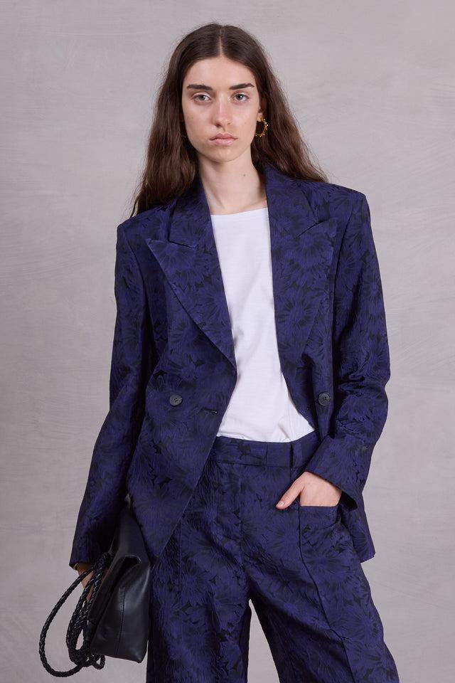 nathalie vleeschouwer Davos blazer in night blue daisy
