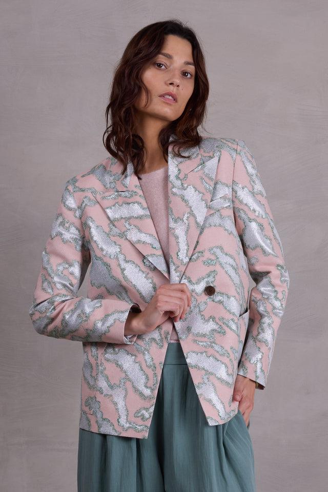 nathalie vleeschouwer Davos blazer in pink archipel jacquard