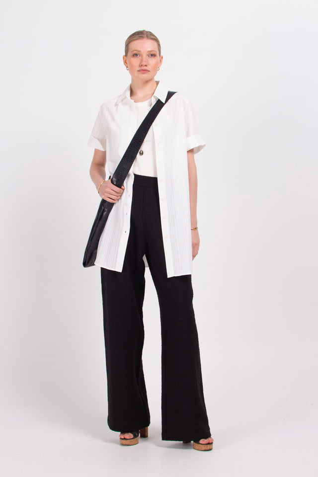 nathalie vleeschouwer Dax wit lang hemd in Frans katoen