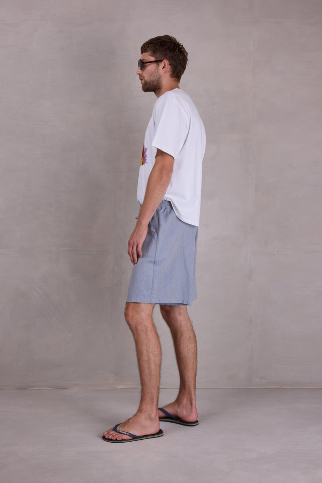 Nathalie Vleeschouwer Diede Short In Dusk Blue Herringbone
