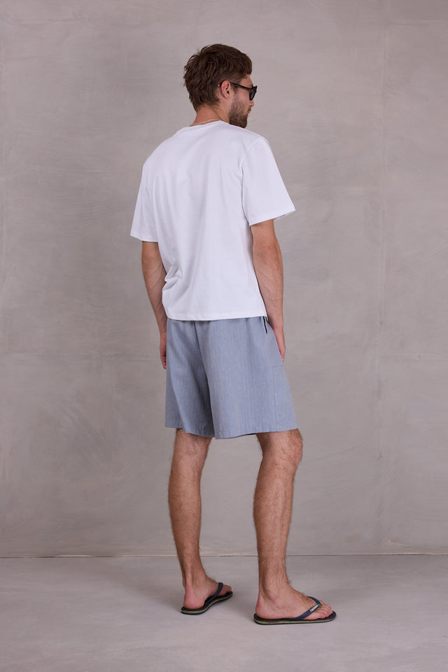 Nathalie Vleeschouwer Diede Short In Dusk Blue Herringbone