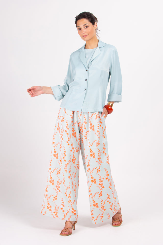 Nathalie Vleeschouwer Dolores Satijnen Blouse In Ijsblauw