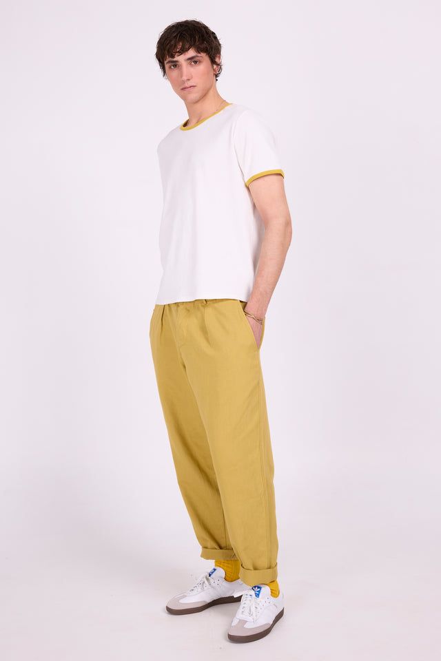 Nathalie Vleeschouwer Drue T-shirt Met Kaki Contrastboord