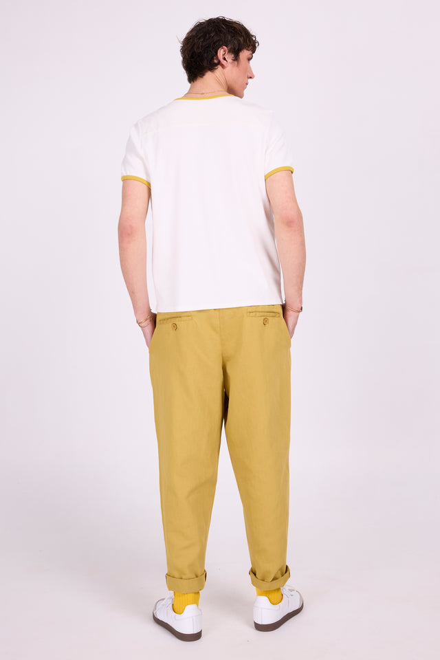 Nathalie Vleeschouwer Drue T-shirt Met Kaki Contrastboord