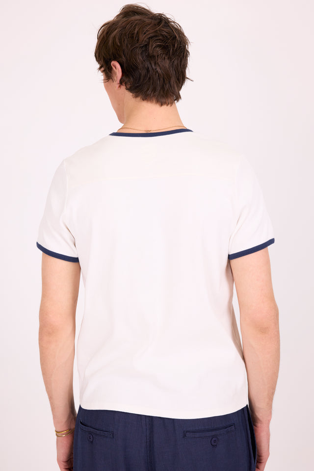 Nathalie Vleeschouwer Drue T-shirt Met Navy Contrastboord