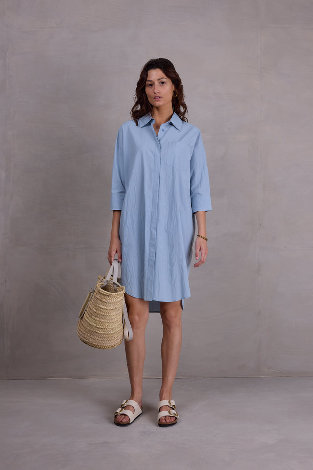 nathalie vleeschouwer Duran hemdsjurk in misty blue