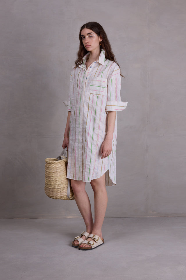 nathalie vleeschouwer Duran hemdsjurk in multi stripes