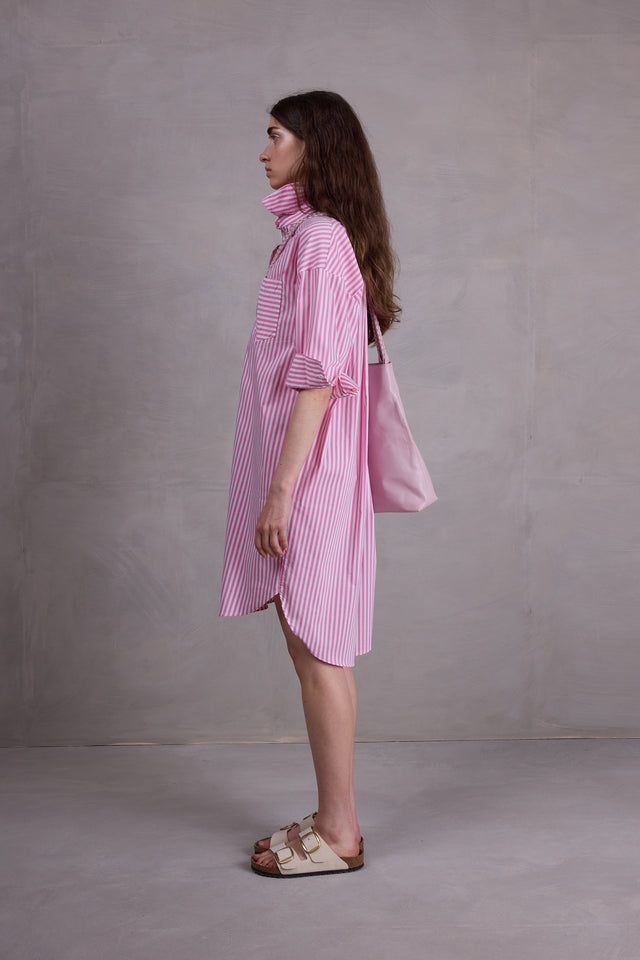 Nathalie Vleeschouwer Duran Hemdsjurk In Pink Stripes