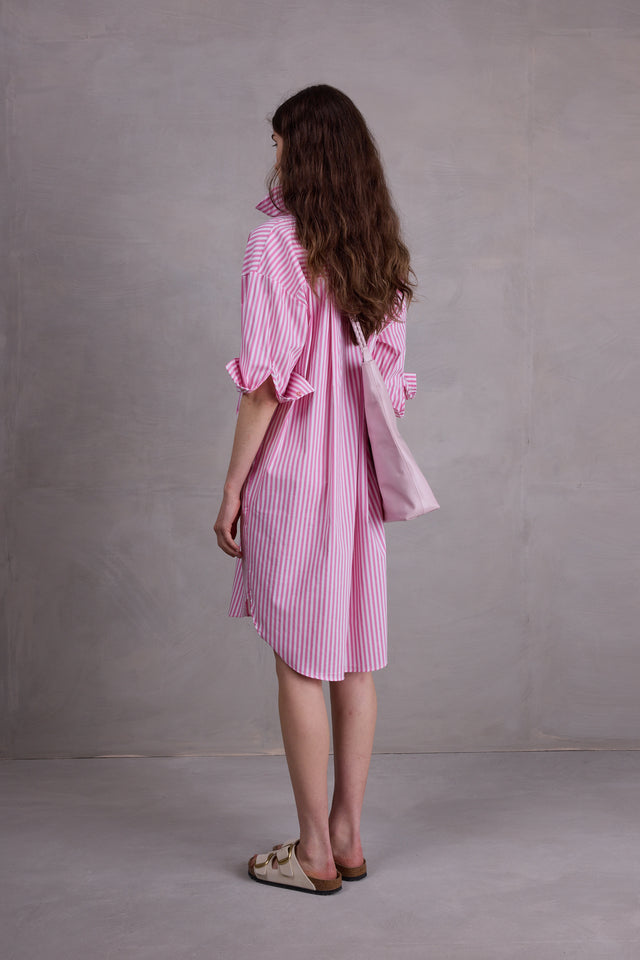 Nathalie Vleeschouwer Duran Hemdsjurk In Pink Stripes