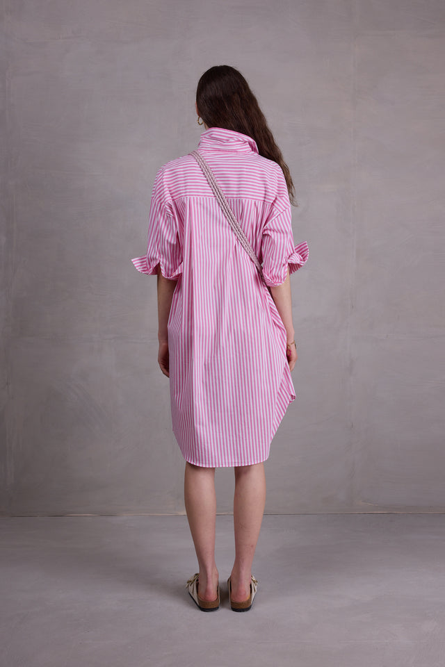 Nathalie Vleeschouwer Duran Hemdsjurk In Pink Stripes