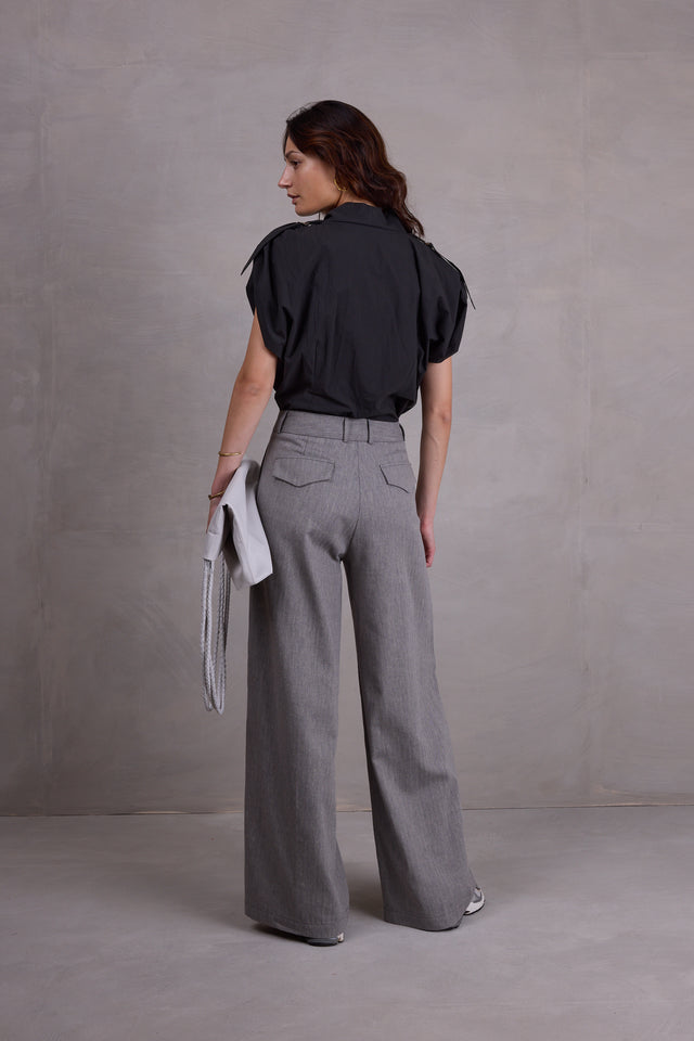 Nathalie Vleeschouwer Edward Broek In Steel Grey Herringbone