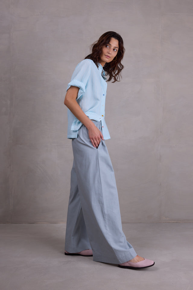 Nathalie Vleeschouwer Falma Lichtblauw Gestreept Hemd