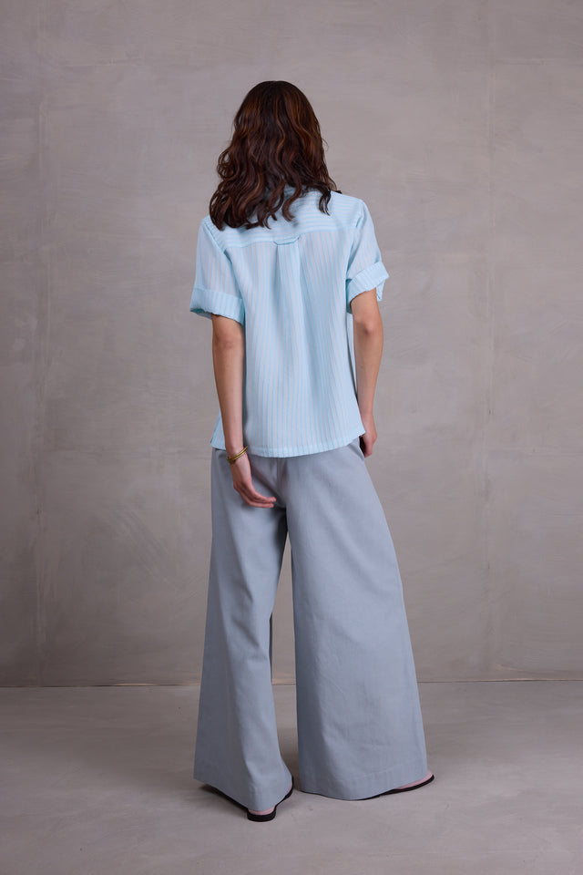 Nathalie Vleeschouwer Falma Lichtblauw Gestreept Hemd