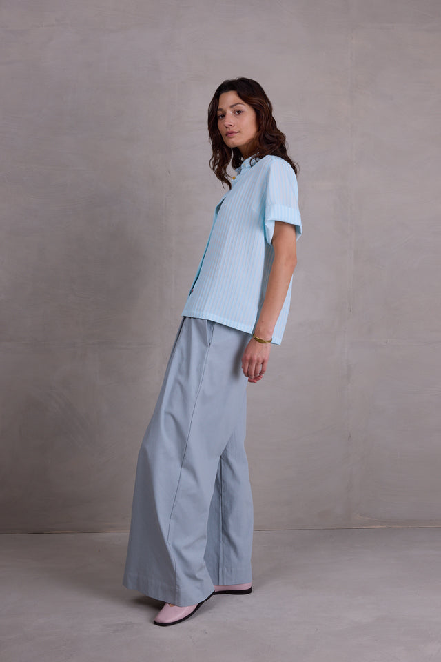 Nathalie Vleeschouwer Falma Lichtblauw Gestreept Hemd