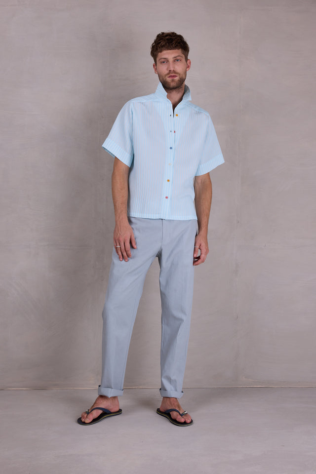 Nathalie Vleeschouwer Falma Light Blue Gestreept Hemd