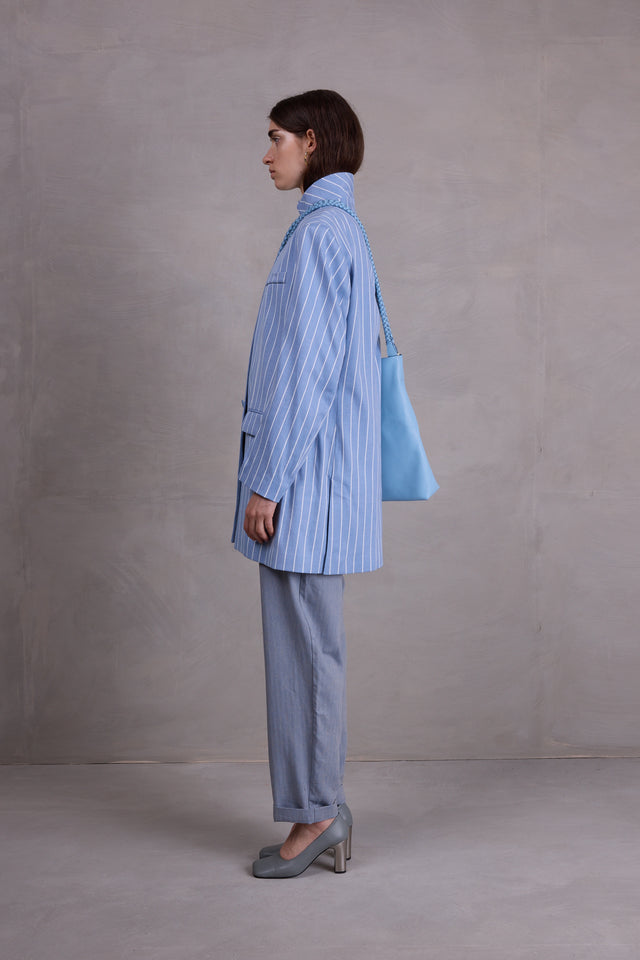 Nathalie Vleeschouwer Fannie Broek In Dusk Blue Herringbone