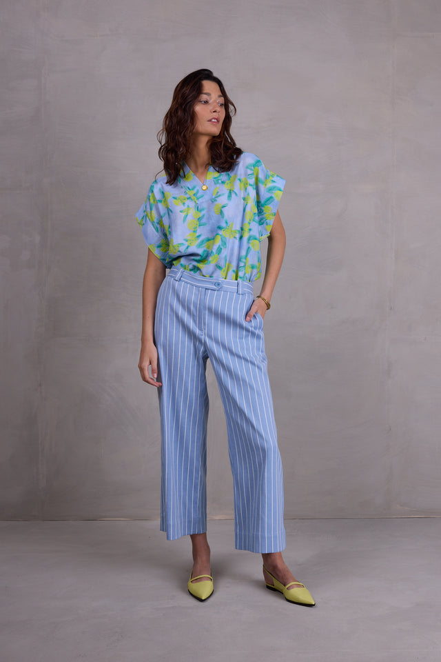 Nathalie Vleeschouwer Fannie Broek In Powder Blue Stripes