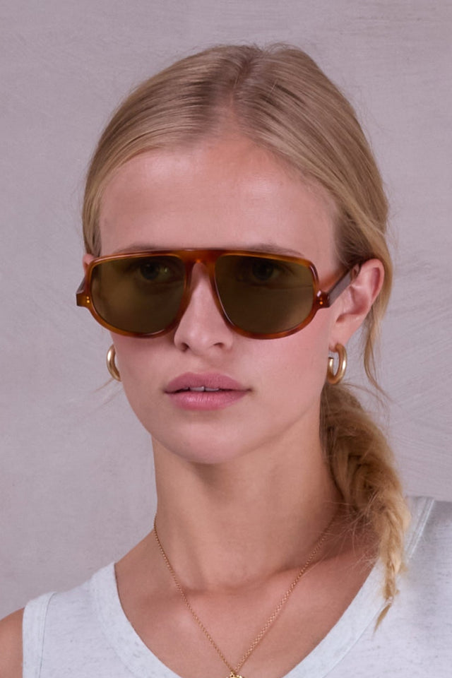 Nathalie Vleeschouwer Felice Zonnebril In Light Tortoise / Olive