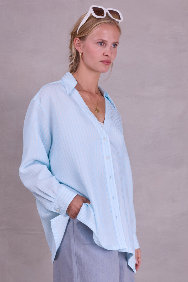 Nathalie Vleeschouwer Felicia Oversized Lichtblauw Hemd