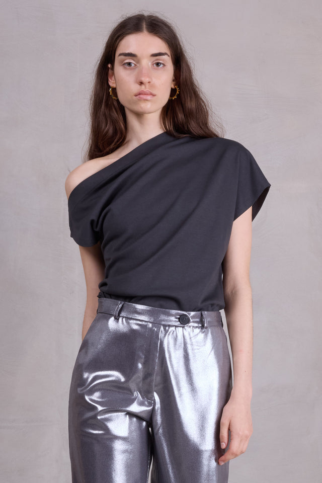 nathalie vleeschouwer Fella asymmetrische top in antraciet