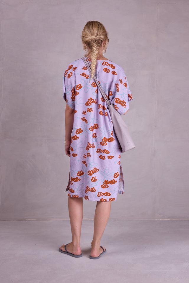 Nathalie Vleeschouwer Femme Jurk In Red Akebia Flowers