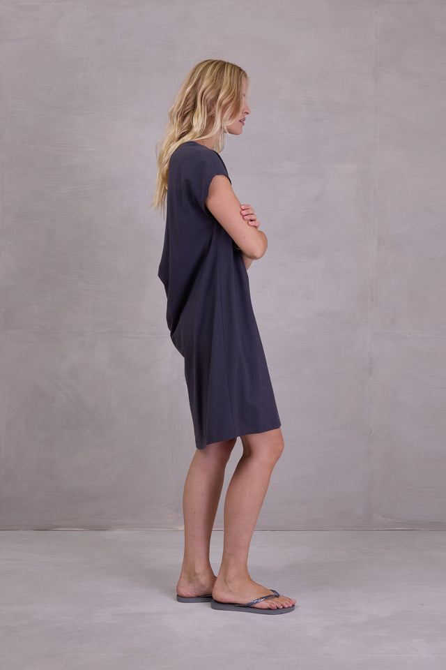 Nathalie Vleeschouwer Fenise Charcoal Jurk Met Open Rug