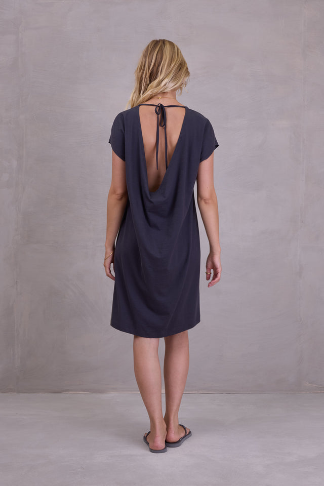 Nathalie Vleeschouwer Fenise Charcoal Jurk Met Open Rug