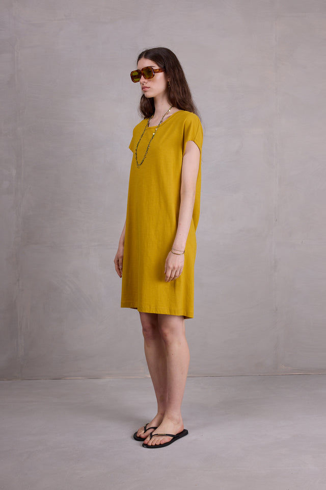 Nathalie Vleeschouwer Fenise Curry Jurk Met Open Rug