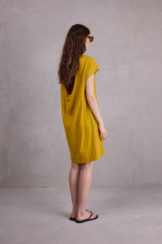 Nathalie Vleeschouwer Fenise Curry Jurk Met Open Rug