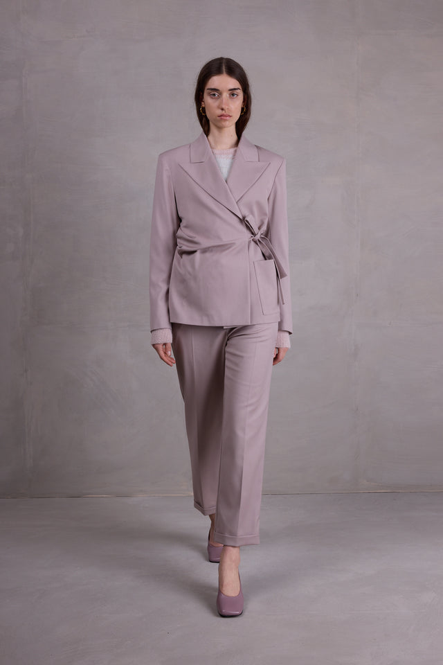 Nathalie Vleeschouwer Fernando Taupe Geknoopte Blazer