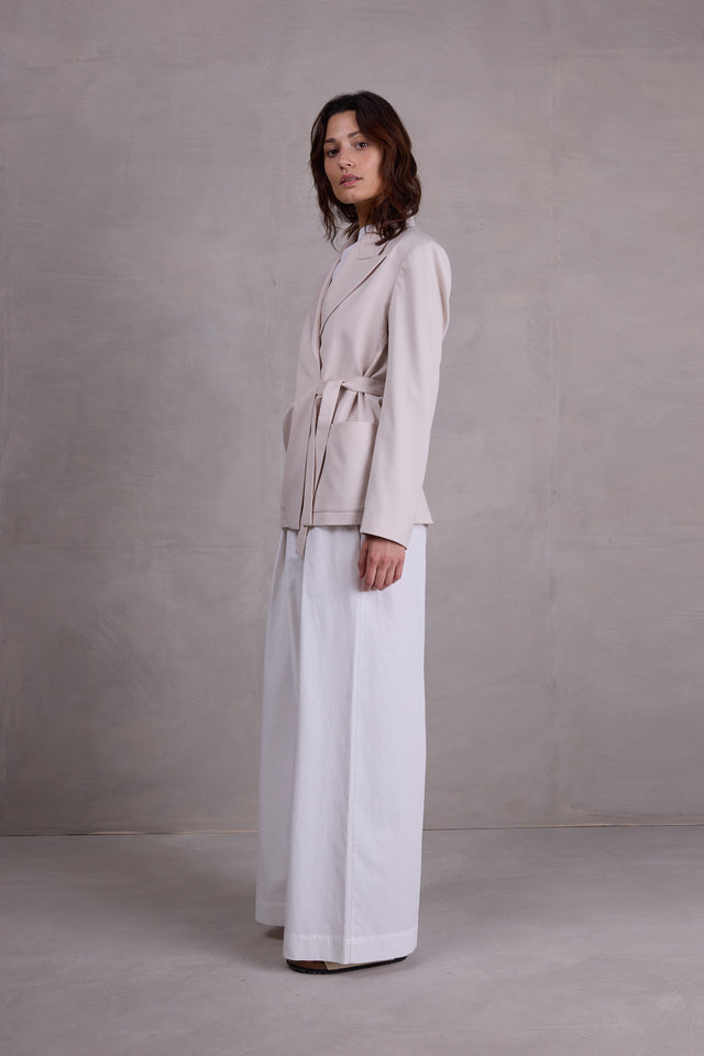 Nathalie Vleeschouwer Fernando Vanille Geknoopte Blazer