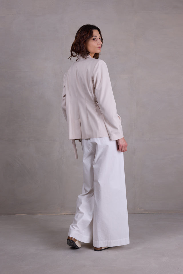 Nathalie Vleeschouwer Fernando Vanille Geknoopte Blazer