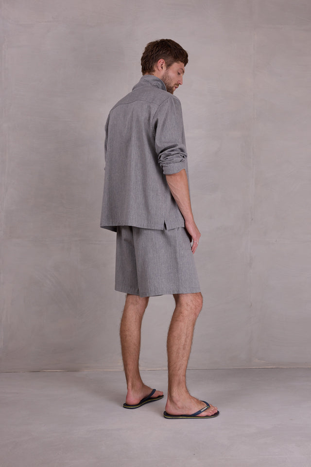 Nathalie Vleeschouwer Ferre Vest In Steel Grey Herringbone