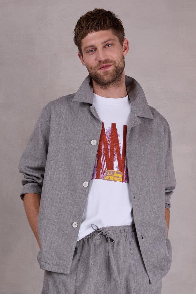 nathalie vleeschouwer Ferre vest in steel grey herringbone