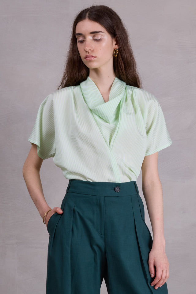 nathalie vleeschouwer Filipa lichtgroen gestreepte blouse