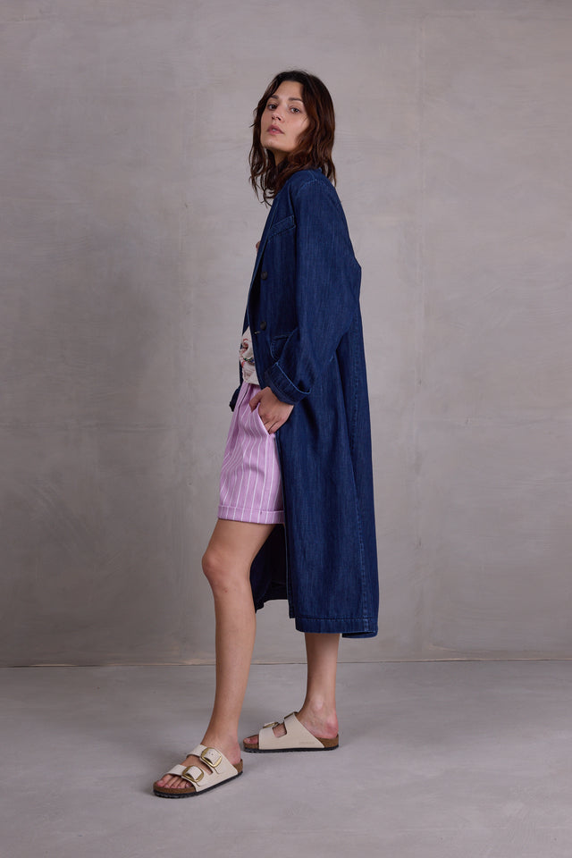 Nathalie Vleeschouwer Finette Lange Jas In Summer Denim