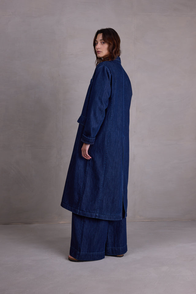 Nathalie Vleeschouwer Finette Lange Jas In Summer Denim