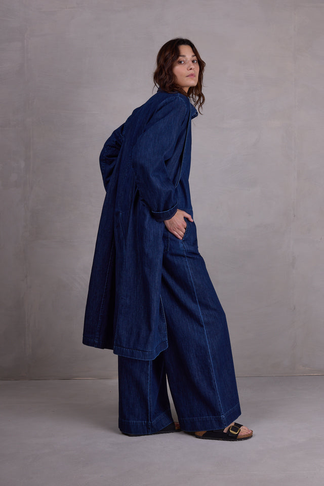 nathalie vleeschouwer Finette lange jas in summer denim