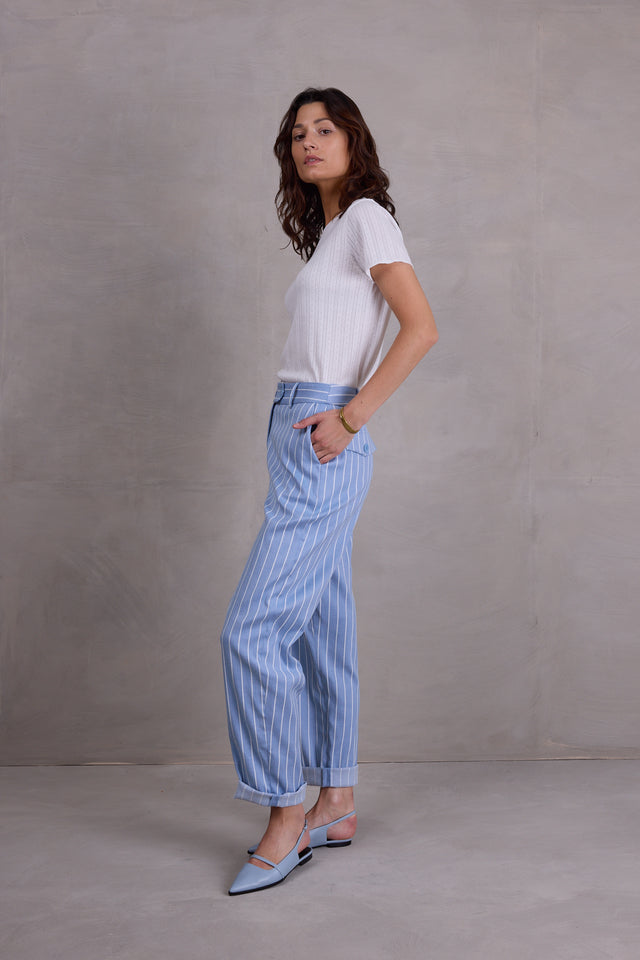 Nathalie Vleeschouwer Fiona Wit Pointelle Jersey T-shirt