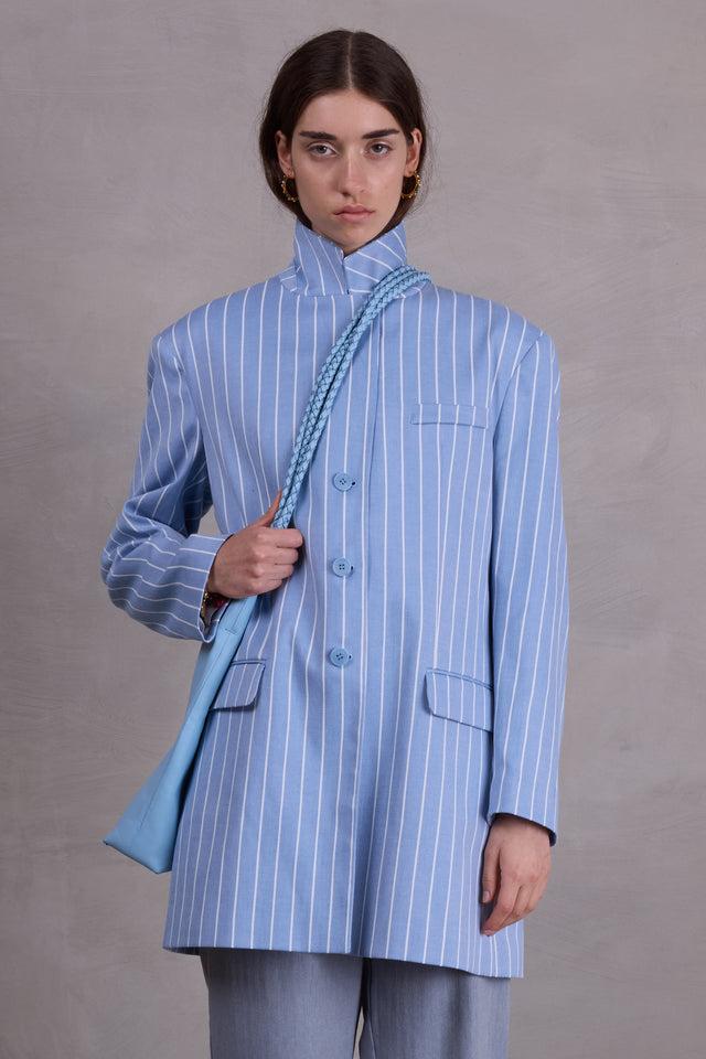 nathalie vleeschouwer Flint vest in powder blue stripes