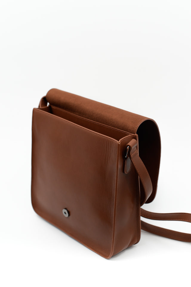 Nathalie Vleeschouwer Medium Crossbody Handtas In Cognac Nappaleer