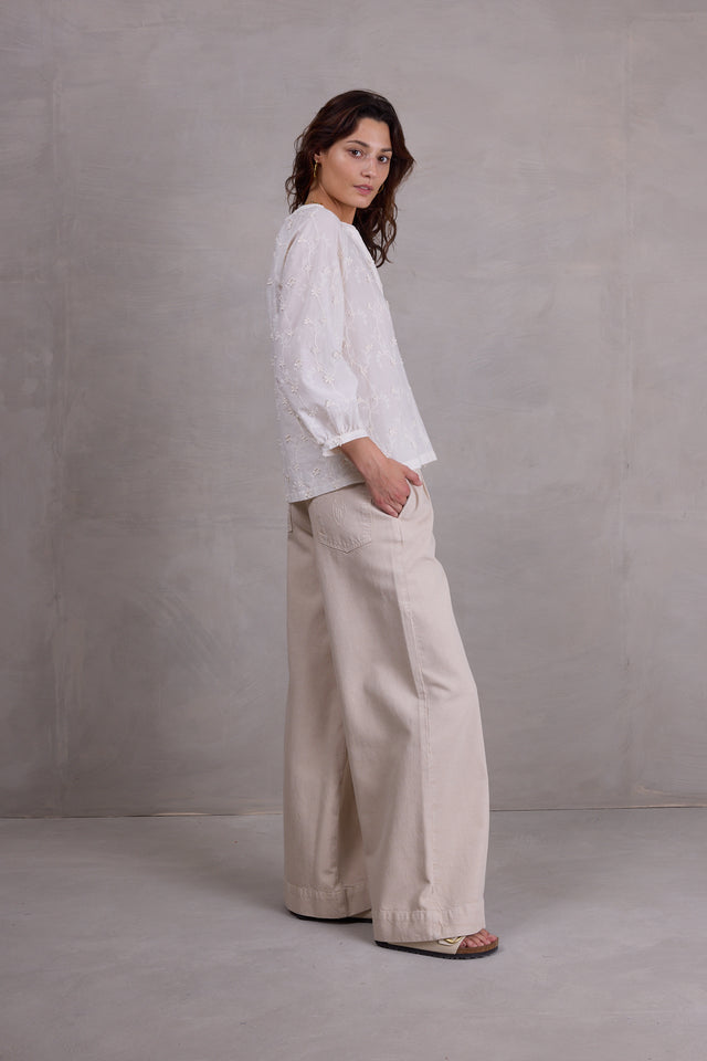 Nathalie Vleeschouwer Binte Ecru Broderie Blouse