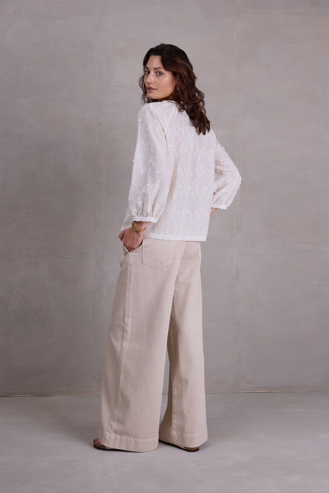 Nathalie Vleeschouwer Binte Ecru Broderie Blouse