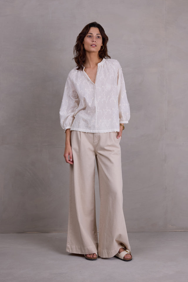 Nathalie Vleeschouwer Binte Ecru Broderie Blouse