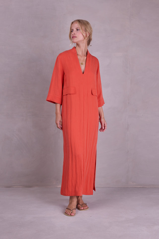 nathalie vleeschouwer Bonita jurk in flame Tencel