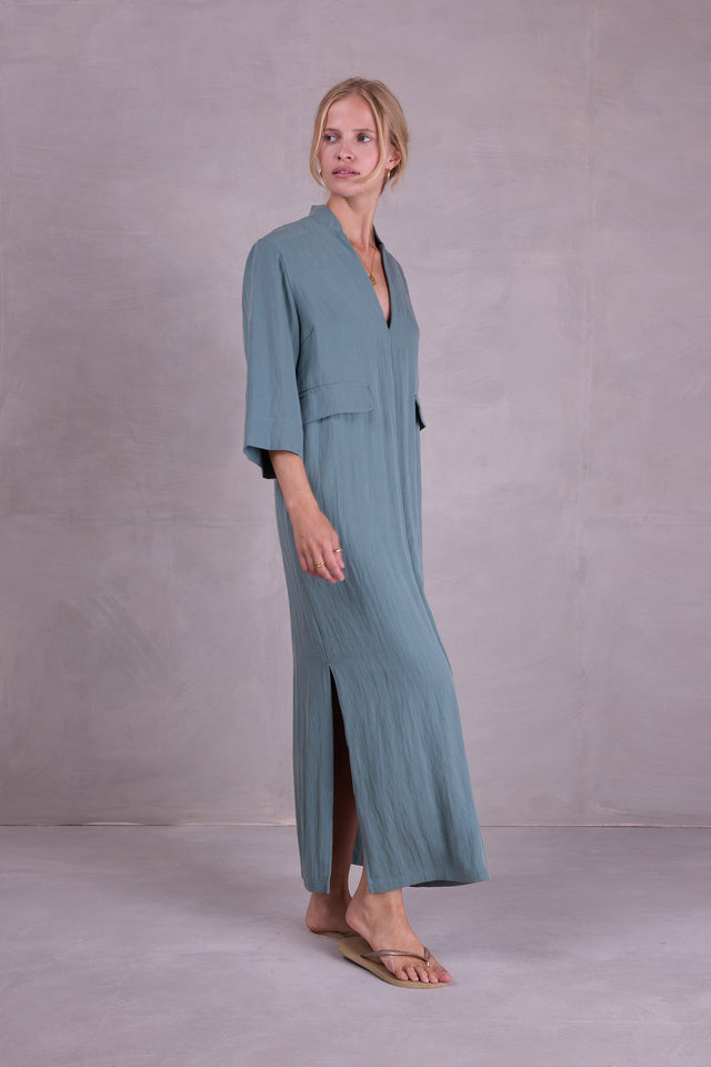 Nathalie Vleeschouwer Bonita Jurk In Salie Tencel