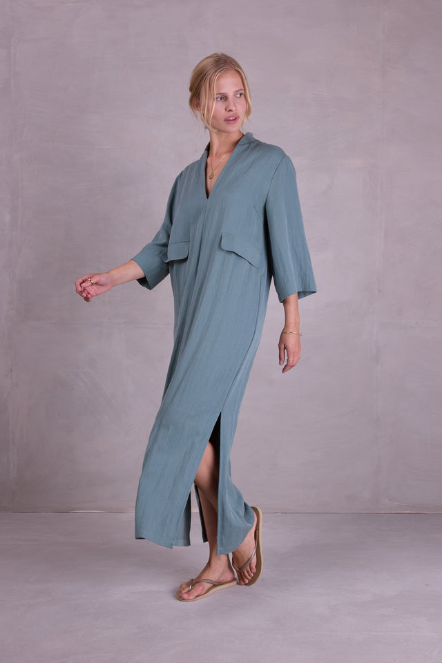 Nathalie Vleeschouwer Bonita Jurk In Salie Tencel